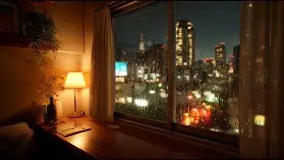 10 Hours – Cozy Tokyo Apartment Rain Sounds | Sleep, Study, Relax