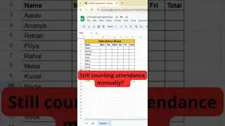 Google Sheets Attendance Sheet 🔥 | Student Attendance in 30 Sec#AttendanceSheet#GoogleSheets#excel