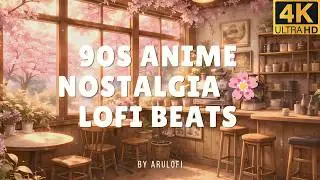 90s Anime Café Nostalgia 🌸 | LoFi Beats Screensaver 4K
