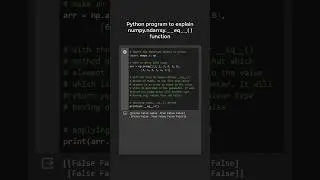 numpy.ndarray.__eq__( ) function for NUMPY in Python 😱😱😱😎