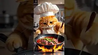 Cute Cat Cooking #cutecat #aicat #cutecatcooking #cartoon