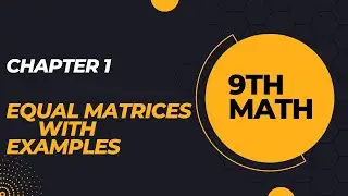 Chapter 1 | Equal Matrices with Examples | 9th class Math