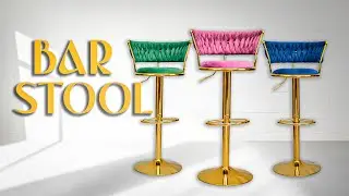 Gold Premium Velvet Bar stool | Imported bar stool chair price in bangladesh