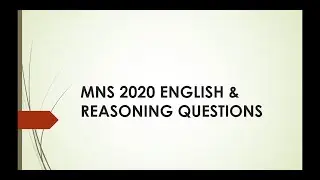 MNS 2020 ENGLISH QUESTIONS