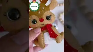 Christmas felt sewing craft. Hand sewing toys ornaments. Mouse/ reindeer/ bird/ husky #feltcrafting