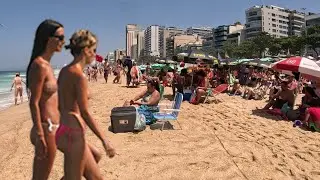 🌴 Tropical Paradise Walk on Ipanema Beach 4K | Rio de Janeiro Brazil