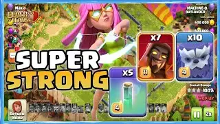 SUPER STRONG - YETI Super WIZARD With Super ARCHER Blimp - TH15 Legend Attack Strategy