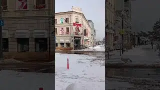 Plimbare de poveste prin centru Constantei la prima zapada. #constanta #frozen #youtubeshorts