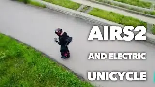 DJI AirS2 and a electric unicycle #euc #electricunicycle