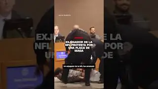 Detienen a un exjugador de la NFL por protestar por una placa de MAGA