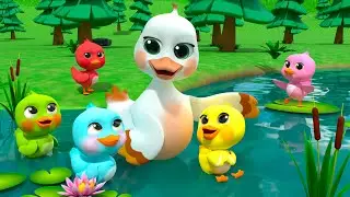 Five Little Ducks Song with Colors | Newborn Baby Songs & Nursery Rhymes