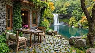 🎼 Elegant Waterfall Jazz Lounge | Stone Archway Terrace with Smooth Ambience for Creative Stillness