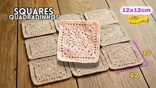SQUARE  de CROCHÊ 12x12 cm | Passo a Passo Fácil e Lindo para Qualquer Projeto!”