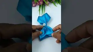 How to make simple easy bow in 1 minute l DIY ribbon bow l ribbon hair bow //#highlights