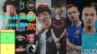 Caedrel's power ranking WORLDS 2021 League tier list