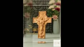 Jesus Crucifix Wall Cross Catholic Wood Art Christian Home Decor Gift for Baptism First Communion...