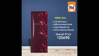 Pai International Offer You Best Deals on Godrej Refrigerators @ Special Price ₹25690/-