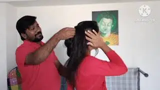 Romantic hairplay with beautiful 😍 wife |couple hairplay | husband wife ♥️| Team Naina's hair affair
