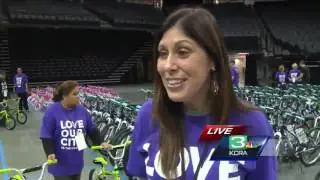 Bike giveaway at the Golden 1 Center for 4,000 kids