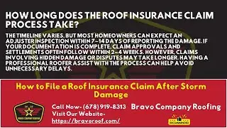 How long does the roof insurance claim process take?