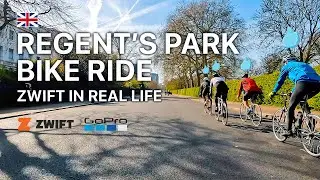 🇬🇧 🚴 London Regent's Park Bike Ride - Zwift in Real Life (GoPro 10) | April 2022 (4K 60fps)