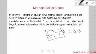 MATRİSİN RANKINI BULMA YÖNTEMİ (Ders 12)