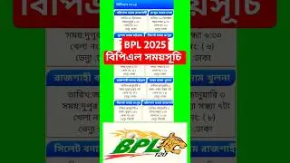 Bangladesh Premier League BPL 2025 Full Schedule | #bpl