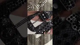 Black Strap With 7 Skulls Rhinestone Belt #belt #bb #rhinestones #womensfashion #mensfashion