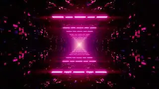 Neon Light Beam in the Cyber Tunnel