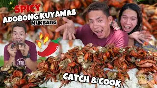 SPICY ADOBONG KUYAMAS MUKBANG | CATCH AND COOK KUYAMAS
