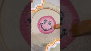 Sealing my punch needle coaster w/glue to help threads stay in place #smallbusiness #punchneedle