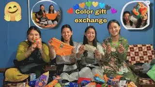 COLOR GIFT EXCHANGE GAME with sisters 💛🩷💚🖤🧡❤️💙🩵🤍🩶🤎💜