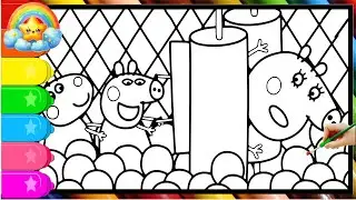 Peppa Pig Visit The Bouncy Maze with Mummy Pig  Drawing Easy, Peppa Pig Drawing, Peppa Pig Coloring