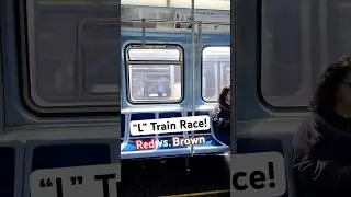 Chicago &ldquo;L&rdquo; train race. Red vs. Brown! Who wins? #publictransport #ltrain #trains #chicago
