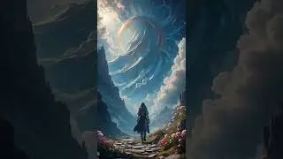 Epic Fantasy World: Lone Wanderer's Journey to a Celestial Enigma
