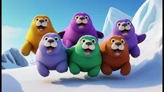 Five Little Walruses Slide Slide Slide | Winter Animal Song & Counting for Kids