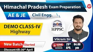 Himachal Civil Engg AE & JE exam preparation New Batch | Highway DEMO class 4 HPPSC