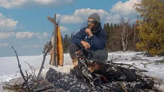 Cooking Lake Trout over an open fire!