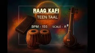 Raag Kafi | Scale A# Swarmandal with Tabla |TEENTAAL 155 BPM@Rishabsmusic @ReligiousIndia_ @ICMBLVD 