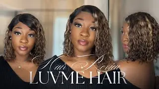 This LUVME Blonde Highlight Water Wave Bob Is EVERYTHING 😍 | Short Curly Bob