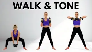 🔥20 Min WALK & TONE Dumbbell Workout🔥Full Body Cardio & Strength🔥Burn Fat & Build Muscle🔥