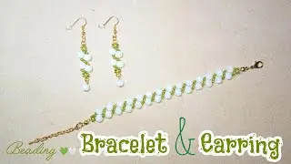 Tutorial gelang dan anting manik dari manik bulat mote lilin dan manik mote pasir 💚🤍