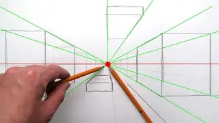 Perspectief tekenen voor beginners #1: Centraal eenpuntspersperspectief met één verdwijnpunt