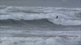 Kitesurf ; Temp&ecirc;te en Bretagne ; Guidel-Plage ; Grosses Vagues ; Morbihan ; Bretagne Sud ; France