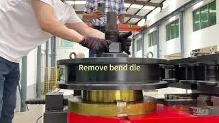 Square tube pipe pushing and bending machine.