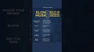 5 𝑅𝑢𝑙𝑒𝑠 𝑜𝑓 𝑆𝑢𝑐𝑐𝑒𝑠𝑠 ||#shorts #ytshorts #elonemusk #5rules #motivation #elonmuskquotes