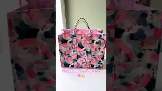 Handmade Floral Linen Tote Bag with Matching Pouch | Book Style Structured Bag | DIY Tote Reveal