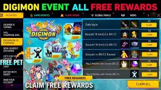 CLAIM 🔥 FREE PET | Digimon All Rewards New Event | Free Fire Digimon New Event | ff max New event