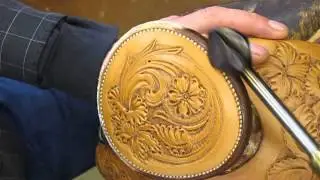 Finishing leather edges with beeswax