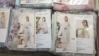 Floral Bareez by Gulljee Luxury Chikankari Emb 3 Pcs New Collection